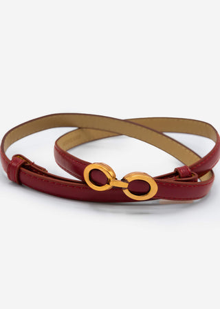 Ceinture ajustable à anneaux — bordeaux