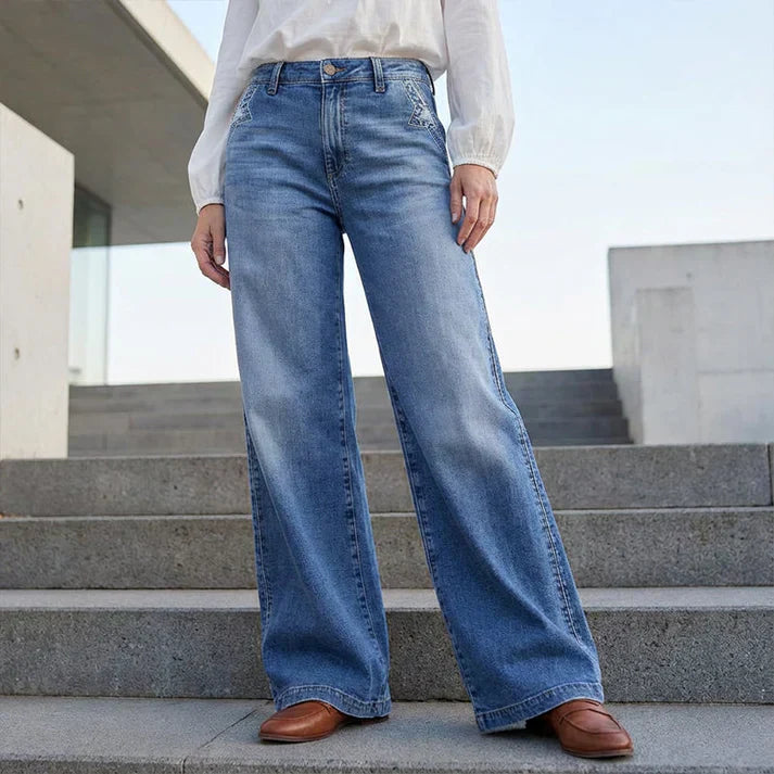 Paula™ | Jean taille haute à jambe large