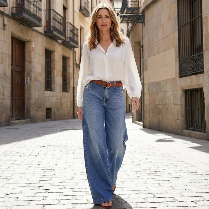 Paula™ | Jean taille haute à jambe large
