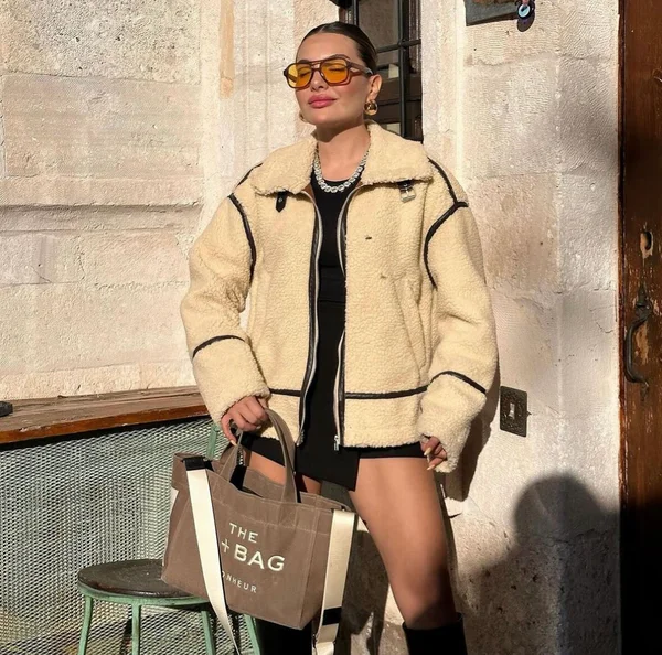 Jasmin | Manteau souple effet peluche