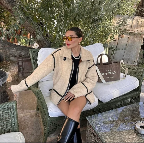 Jasmin | Manteau souple effet peluche