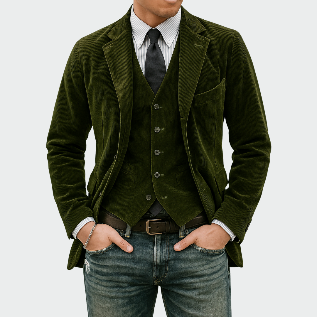 Tommy™ | Ensemble 2 pièces: Blazer et Gilet en Velours