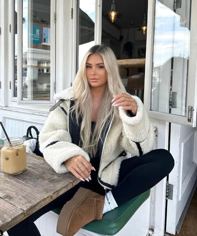 Jasmin | Manteau souple effet peluche